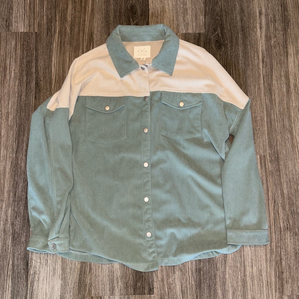 Thread & Supply Two-Tone Corduroy Button-Up Shirt